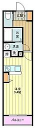 レジスタチカワ曙町 ワンルームの間取図画像