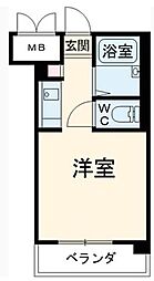 エルウイング立川 1Kの間取図画像