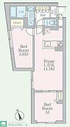 エルファーロ国分寺 2LDKの間取図画像