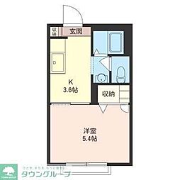 シャングリラ・2 1Kの間取図画像
