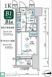 MAXIV八王子TRE 1Kの間取図画像