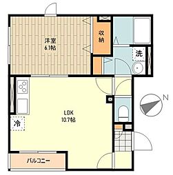 キーストン 1LDKの間取図画像