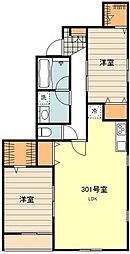 Mountain View(マウンテン ビュー) 2LDKの間取図画像