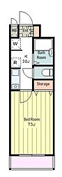 サンテミリオン八王子中町 1Kの間取図画像
