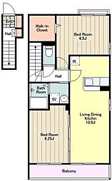 ローズコートHB 2LDKの間取図画像