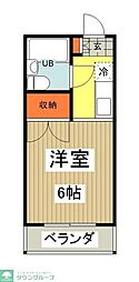キャビンタコス 1Kの間取図画像