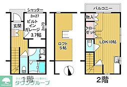 バイクガレージハウスICI 1LDKの間取図画像