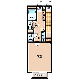 アムールエタン 1Kの間取図画像