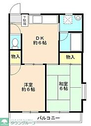 第一古川ビル 2DKの間取図画像