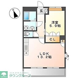 フォレストヴィラ1 1LDKの間取図画像