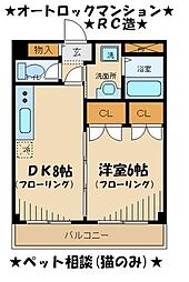 トラットリアK&M 1LDKの間取図画像