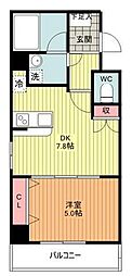 クレストコート八王子 1DKの間取図画像