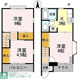 JR武蔵野線 三郷駅 徒歩3分の賃貸アパート 1階3Kの間取り