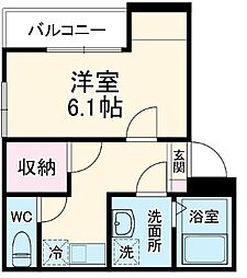 東武伊勢崎線 武里駅 徒歩6分の賃貸アパート 3階1Kの間取り