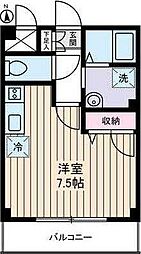 東武伊勢崎線 越谷駅 徒歩5分の賃貸マンション 3階ワンルームの間取り