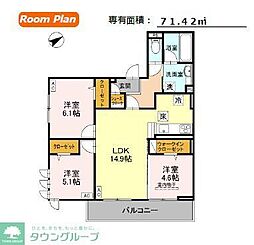 つくばエクスプレス 八潮駅 徒歩8分の賃貸アパート 2階3LDKの間取り