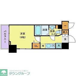 JR武蔵野線 三郷駅 徒歩3分の賃貸マンション 4階1Kの間取り