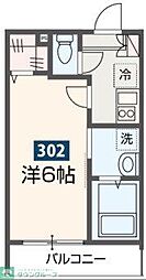 東武伊勢崎線 武里駅 徒歩9分の賃貸アパート 3階1Kの間取り