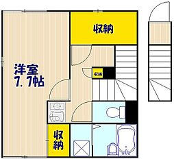 JR京浜東北・根岸線 川口駅 バス20分 朝日環境センター下車 徒歩3分の賃貸アパート 2階1Kの間取り