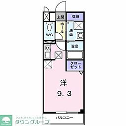 東武伊勢崎線 武里駅 徒歩7分の賃貸アパート 1階ワンルームの間取り