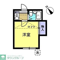 JR武蔵野線 三郷駅 徒歩16分の賃貸アパート 1階1Kの間取り
