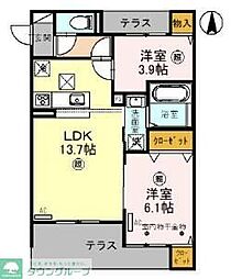 K-APARTMENT 2LDKの間取図画像