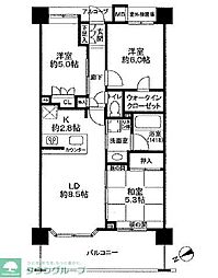 アンビシャスシティ越谷 3LDKの間取図画像