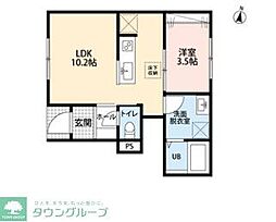 吉川市大字保アパート 1LDKの間取図画像