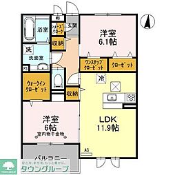 クレスト川口 2LDKの間取図画像
