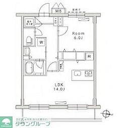 アリエさいたま新都心 1LDKの間取図画像
