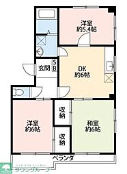 第一メジャーマンション 3DKの間取図画像