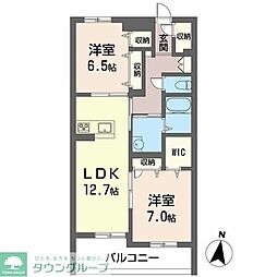 グランシャレ 2LDKの間取図画像
