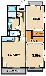パラッツオ2 2LDKの間取図画像