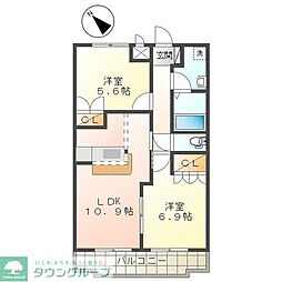 パイン・ツリー 1LDKの間取図画像