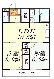 STマンション越谷 2LDKの間取図画像