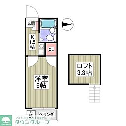 アルトーロガモウ1 1Kの間取図画像