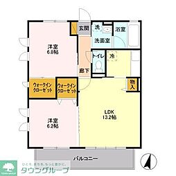 快適空間美 2LDKの間取図画像