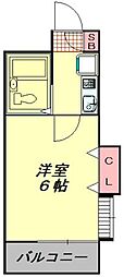ジュネパレス越谷第3 1Kの間取図画像