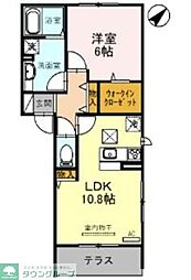 エクセル元郷 1LDKの間取図画像