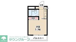 鈴木ビル ワンルームの間取図画像