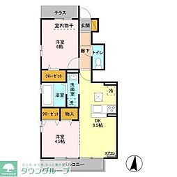ルピナスB 2DKの間取図画像