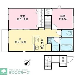 マグノリア フラッツ 2DKの間取図画像