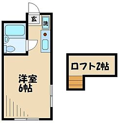 ホワイトウィングIII 1階ワンルームの間取り