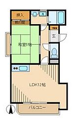 タカラハイツ百草 4階1LDKの間取り