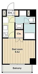 プレセダンヒルズ八王子 6階1Kの間取り
