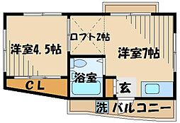 ヤシマハイツ 3階1DKの間取り