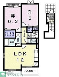 インフィニット　ハピネス 2階2LDKの間取り