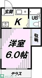 メゾンアイラ 1階ワンルームの間取り