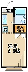 京王線 高幡不動駅 徒歩5分の賃貸マンション 1階1Kの間取り