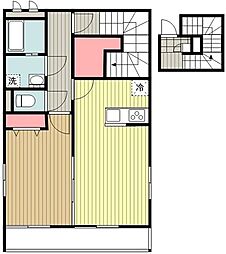 リブリ・山田 2階1LDKの間取り